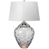 ELSTEAD Quintiesse Lampe de table Samara, Ø 45,7 cm, gris, tissu, verre, à 2 lampes