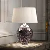 Lumière Quintiesse Lampe de table Samara, Ø 45,7 cm, rose, tissu, verre, à 2 lampes