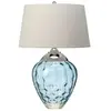 ELSTEAD Quintiesse Lampe de table Samara, Ø 45,7 cm, bleu, tissu, verre, à 2 lampes