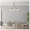 Elstead Lighting Lustre Joan 5 lumières - Blanc mat et laiton bruni