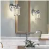 ELSTEAD Applique murale en métal et verre clair grainé chrome poli