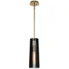 Elstead kichler linara plafonnier slim suspension noir & laiton naturel