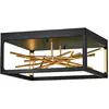 Elstead hinkley styx semi plafonnier led intégré noir & or doré, 3000k