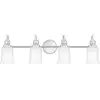 QUOIZEL Applique murale Swell IP44, à 4 lampes, chrome poli