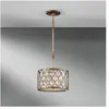 Elstead Lighting Suspension Lucia Acier,cristal de Bauhinia Argent bruni