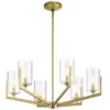ELSTEAD Suspension Kichler Acier,Verre Transparent Laiton naturel brossé