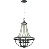 Elstead feiss nori lustre à bras multiples en zinc patiné foncé avec bois flotté gris