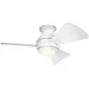 KICHLER Ventilateur de plafond LED Sola, IP23 blanc mat