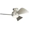 KICHLER Ventilateur de plafond LED Sola, IP23 nickel