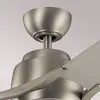 KICHLER Ventilateur de plafond LED Zeus à trois pales, nickel brossé