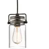 KICHLER Brinley - Mini suspension à 1 ampoule au plafond bronze antique, E27 - Elstead