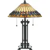 QUOIZEL Lampe - Chastain - Vintage - Bronze - Verre Tiffany - 1 ampoule