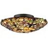 Kami - Plafonnier Tiffany à 2 Lumières, Bronze Vintage, E27 - Elstead