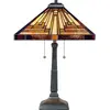 QUOIZEL Elstead - Stephen - Lampe de Table Tiffany à 2 Lumières, Bronze Vintage, E27