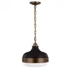 ELSTEAD Suspension en métal  et verre laiton antique foncé/noir mat