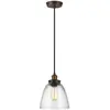 FEISS Baskin - Luminaire suspendu à 1 dôme en laiton, zinc foncé, E27 - Elstead