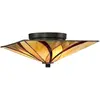 QUOIZEL Elstead asheville - plafonnier à 2 lumières, bronze, verre tiffany, e27