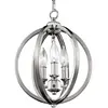 Corinne - Petit luminaire suspendu sphérique à 3 ampoules au fini nickel poli, E14 - Elstead