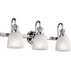 KICHLER Applique murale en acier et verre blanc finition chrome poli