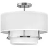 HINKLEY Suspension Graham Duo Mount 3 lampes à Ø 40,6cm nickel poli