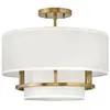HINKLEY Suspension Graham Duo Mount 3 lampes à Ø 40,6cm, laiton