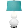 Elstead Lampe de table textile Isla nickel poli/turquoise