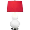 Elstead Lampe de table en tissu Isla nickel poli/rouge