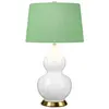 Elstead Lampe de table en tissu Isla laiton antique/verte