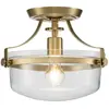 Elstead Quoizel Penn Plafonnier Cylindrique Laiton Brossé