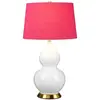 Elstead Lampe de table tissu Isla laiton ancien/cranberry