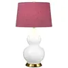 Elstead Lampe de table tissu Isla laiton ancien/pourpre