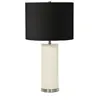 Elstead Lampe de table en tissu Ripple blanche/noire