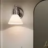 Farum Applique de Salle de Bain en Acier Argenté, Verre Opale