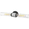 Ellison Applique de Salle de Bain, Verre transparent, argent, Noir