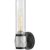 Ellison Applique de Salle de Bain, Verre transparent, argent, Noir
