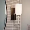 Solia Applique de Salle de Bain, Acier Argenté et Noir, Verre Opale