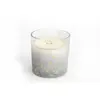 Bougie de noël en pot en verre argenté avec étoiles dorées