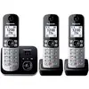 Panasonic Téléphone Fixe sans fil Trio Panasonic KX TG6863 Noir et Argent