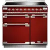 Piano de cuisson induction FALCON ELISE 90 ROUGE CERISE NICKEL BROSSÉ