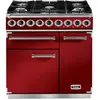 Piano de cuisson gaz FALCON Semi Pro DELUXE 90 ROUGE CERISE NICKEL