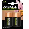 DURACELL Recharges Ultra Piles Rechargeables type D 3000 mAh Lot de 2