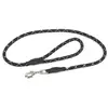 JULIUS K-9 Laisse ronde courte noire et blanche rayee O 10mm x 1,2m TU