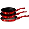Set de 2 Poêles à Frire 1 Grill Induction 20-24-28cm Aluminium, Antiadhésif, Berlinger Haus, Burgundy, , Rouge