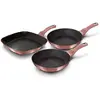 Berlinger Haus I-Rose Lot de 2 Poêles à Frire 1 Poêle à Griller Induct...