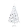 Arbre de Noël artificiel avec éclairage & boules Blanc 180 cm