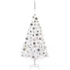 Arbre de Noël artificiel avec éclairage & boules blanc 120 cm