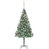Arbre de Noël artificiel avec éclairage boules cônes 180 cm