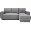 CASAPY Canapé d'angle convertible réversible 3-4 places PHARELL - velours côtelé Anthracite - Coffre de rangement - L224 x P155 x H85 cm