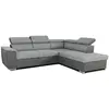 CASAPY Canapé d'angle convertible réversible avec coffre - 5 places - DAYTONA - Tissu gris et anthracite - 260 x 77 / 94 x 216 cm