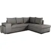 CASAPY Canapé d'angle convertible réversible 4 places MITCHELL - Tissu Anthracite - L 247 x P 91 x H 205 cm - Coffre de rangement